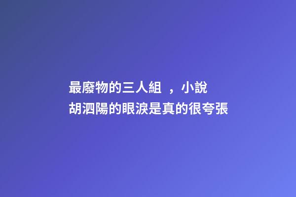 最廢物的三人組，小說胡泗陽的眼淚是真的很夸張